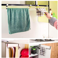 Towel Bar Fit Bathroom and Kitchen, Brushed Stainless Steel Towel Hanger Over Cabinet Drawer Door 4 PCS