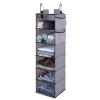 StorageWorks Hanging Closet Organizer, 6 Shelf Closet Organizer, 2 Ways Dorm Closet Organizers and Storage, Sweater Organizer for Closet, Gray, 12x12x42 inches