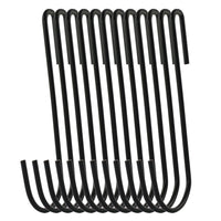 RuiLing 20-Pack 4.2 Inches Black Antistatic coating Steel S hook Cookware Universal Pot Rack Hooks Sturdy Hanging Hooks - Multiple uses for Kitchenware, Pots, Utensils, Plants, Towels