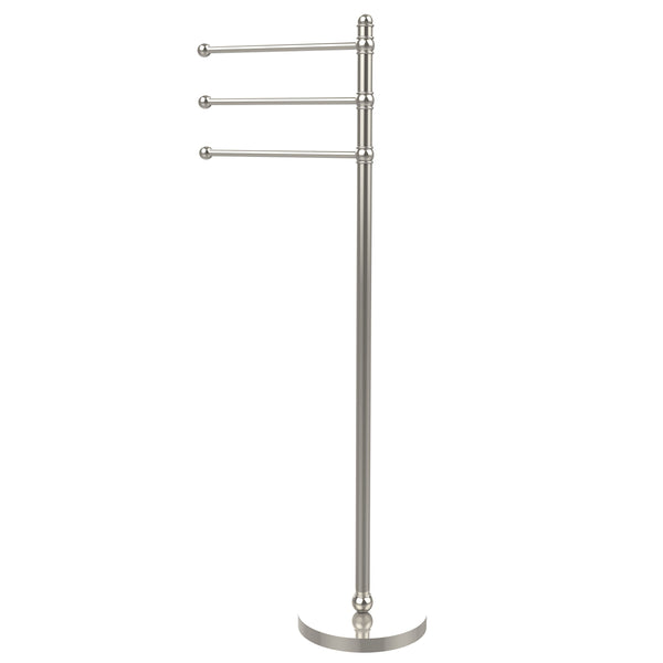 Allied Brass GLT-3-PNI 49-Inch Towel Stand with 3 12-Inch Arms, Polished Nickel