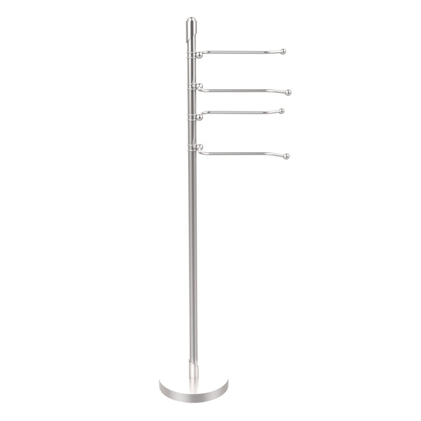 Allied Brass SH-84-SCH Soho Collection 4-Swing Arm Towel Stand, Satin Chrome