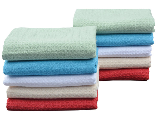 SINLAND Microfiber Dish Drying Towels Dish Towels Waffle Weave Kitchen Towels 16 Inch X 24 Inch 10 Pack Assorted Colors