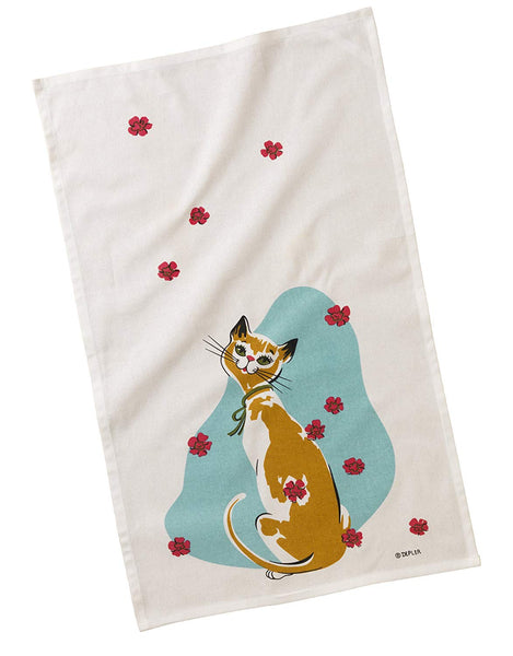 Original Depler Spring Flowers Cat Dish Towel