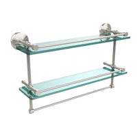 Allied Brass MC-2TB/22-GAL-ORB 22 Inch Gallery Double Glass Shelf with Towel Bar Oil Rubbed Bronze