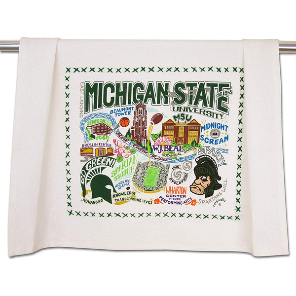 Catstudio Michigan State University Collegiate Dish & Hand Towel | Beautiful Award Winning Home Decor Artwork | Great For Kitchen & Bathroom