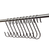WEBI S Shaped Hooks,10 Packs SUS 304 Kitchen Sliding Hooks Heavy Duty for Kitchen Pan Pot Cabinet Closet,19mm Dia Rods