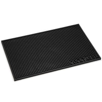 Cocktailier Professional Rubber Bar Service Spill Mat, An Essential Bar Accessory 18 x 12 in, Black