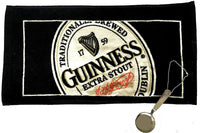 Guinness Stout Beer Black & Tan Bar Towel With a Guinness Engraved Pouring Spoon