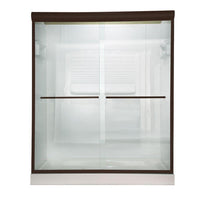 American Standard Euro 60 inch x 70 inch Frameless Bypass Shower Door in Oil Rubbed Bronze Finish with Clear Glass 468656
