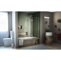 Aqua 48 in. W x 58 in. H Frameless Hinged Tub Door