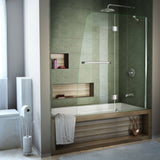 Aqua 48 in. W x 58 in. H Frameless Hinged Tub Door