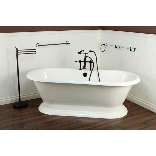 72" Freestanding Tub with Oil Rubbed Bronze Tub Faucet & Hardware Package CTP28
