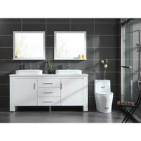 Design Element Washington 72" Double Vanity in White with Matching Mirror, DEC083D-W