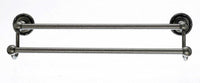 18" Double Towel Bar With Ribbon & Reed Detail In Antique Pewter
