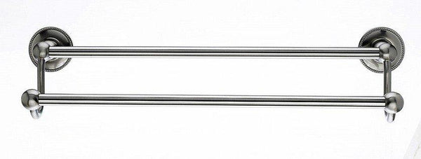 18" Double Towel Bar With Beaded Detail In Brushed Satin Nickel