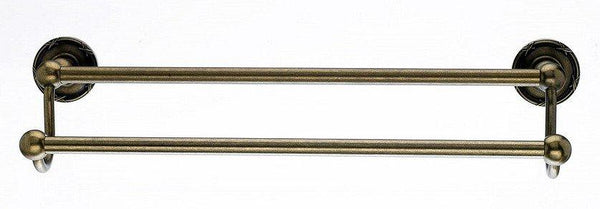 18" Double Towel Bar With Ribbon & Reed Detail In German Bronze