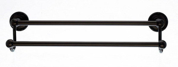 18" Double Towel Bar With Ribbon & Reed Detail In Oil Rubbed Bronze