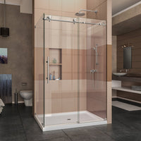 Enigma-X 34 1/2 in. D x 48 3/8 in. W x 76 in. H Fully Frameless Sliding Shower Enclosure