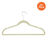 20-Pack Flocked Suit Hanger, White