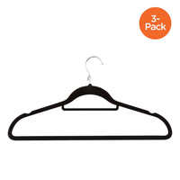 3-Pack Suit or Dress Velvet Hangers, Black