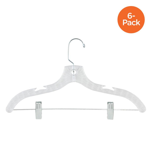 6-Pack Crystal Suit Hangers with Clips, Clear