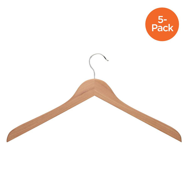 5-Pack Wood Shirt Hangers, Cedar