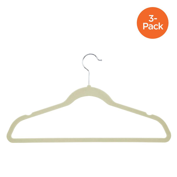3-Pack Velvet Suit Hanger, White