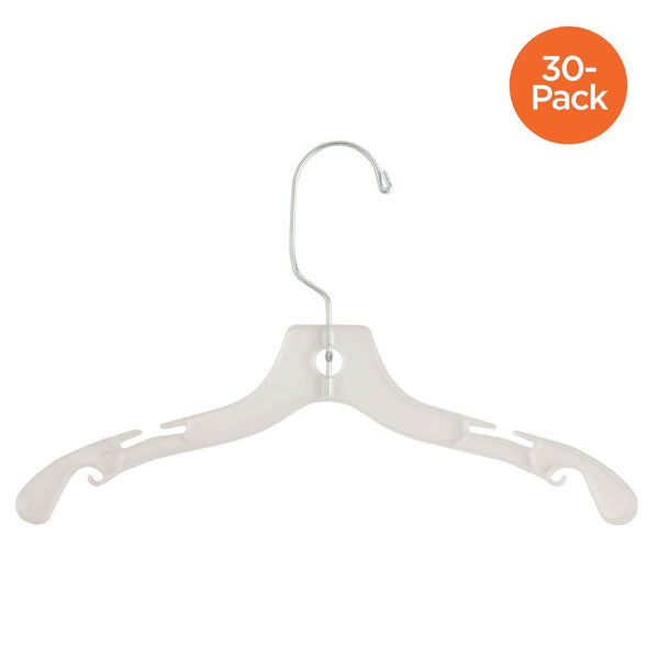 30-Pack Kids Plastic Hangers, Clear