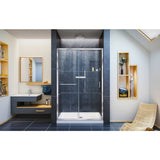 Infinity-Z 44-48 in. W x 72 in. H Semi-Frameless Sliding Shower Door, Clear Glass