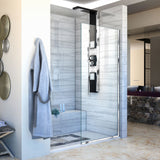 Linea Single Panel Frameless Shower Screen 34 in. W x 72 in. H, Open Entry Design