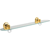 Lux Madras Wall 23.6" Towel Rack Bath Storage Shelf With Towel Bar, Brass