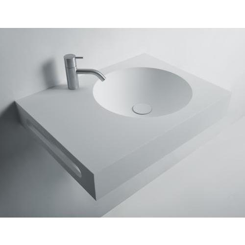 Ideavit 24" Wall Mounted Single Sink Bathroom Vanity with Side Towel Bar, White Solid Surface
