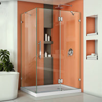 Quatra Lux 34 1/4 in. D x 46 3/8 in. W x 72 in. H Frameless Hinged Shower Enclosure
