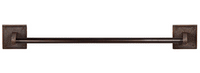 24 Inch Craftsman Style Solid Copper Towel Bar with Square Backplate