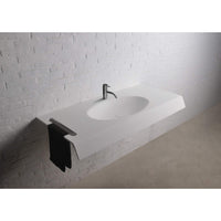 Ideavit 47" Wall Mounted Single Sink Bathroom Vanity with Towel Bar, White Solid Surface