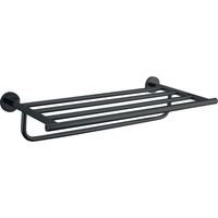 DWBA Self Adhesive Matte Black 19.7 Inch Towel Shelf Rack With Towel Bar Holder