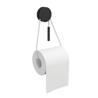 Bolo Self-Adhesive Toilet Paper Holder Tissue Roll Dispenser with Cord, Black