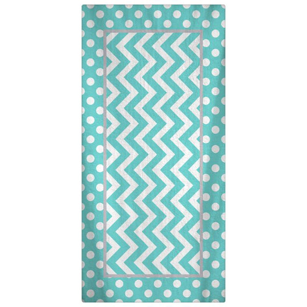Personalized Custom Beach Towel --Aqua & White Polka Dots - Color and Personalization of your choice