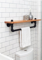 Industrial towel rack shelf-Rustic Bathroom shelf