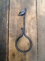 Towel Holder Leaf End, Hand Forged Iron