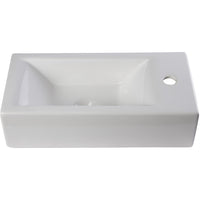 ALFI brand AB108 Small White Modern Rectangular Wall Mounted Ceramic Bathroom Sink Basin