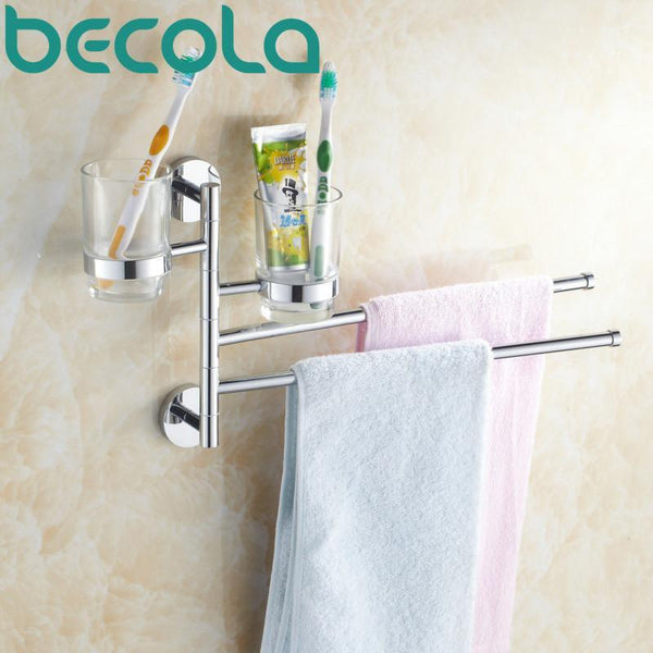 Bathroom Accessories Towel Racks High Quality Chrome Surface Folding Movable Bath Towel Bars B88008