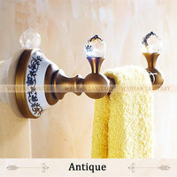 Crystal Towel Rack Holder Golden Brass Wall Mounted Square Towel Hanger Towel Bar Home Decoration 6318