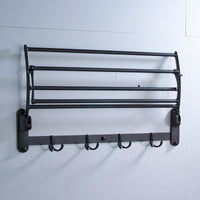 Towel Clothes Organizer Storage Shelf With 4 Hooks