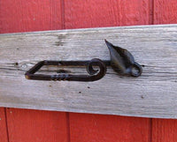 Toilet Paper Holder Hand Forged, Vertical Leaf End